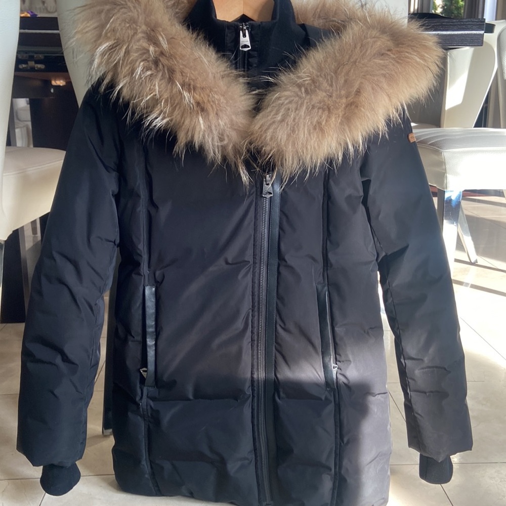 MAKAGE mid-length Parka with Fur Trim - youth size 12